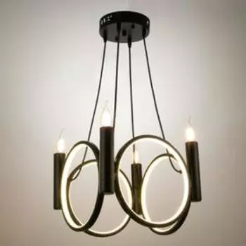 Люстра 1604/8BK LED 76Вт 4000К+4х40Вт Е14 черный