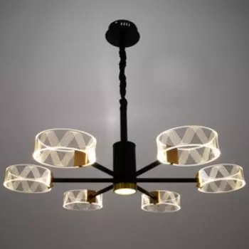 Люстра 1703/6 LED 124Вт 3000-6000К черный 68х68х48 см
