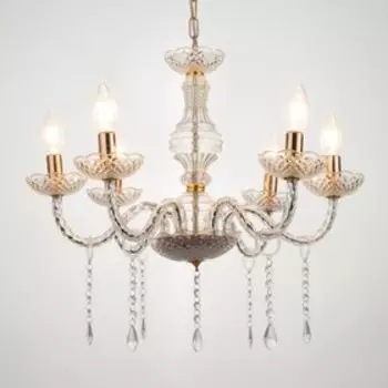 Люстра 2458/6 E14 5Вт бело-золотой 75х75х45-95 см BayerLux