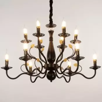 Люстра 2733/12 E14 40Вт черный 82х82х46-76 см