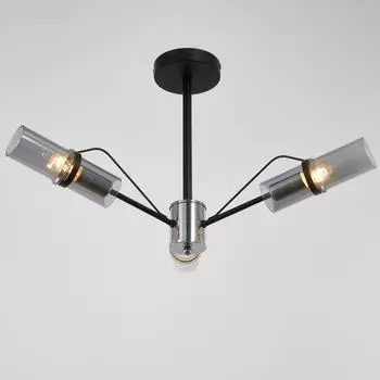 Люстра ЭкономСвет 31101/3 3х40Вт Е14, хром/чёрный, 66х66х32 см