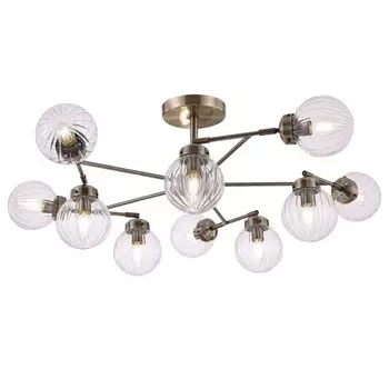 Люстра 40Вт, 10хE14, 32x87 см, латунь