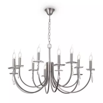 Люстра 40Вт, 12хE14, 46,4x92 см, никель