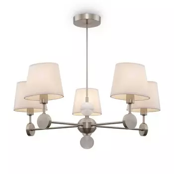 Люстра 40Вт, 5хE14, 58x67 см, никель