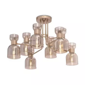 Люстра 40Вт, 8хE14, 26x66 см, матовое золото