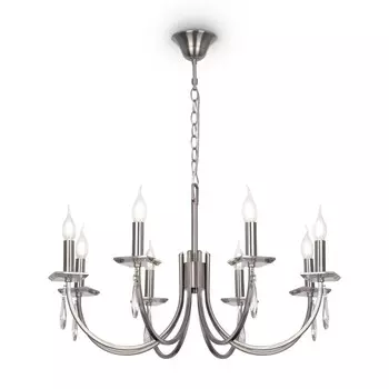 Люстра 40Вт, 8хE14, 36,4x72 см, никель