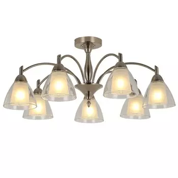 Люстра, 40Вт, E14, 72x72x32 см, цвет сатин-никель