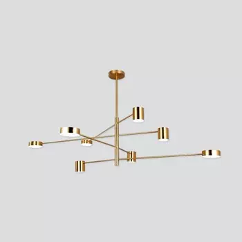Люстра, 48Вт, 4000K, 103x103x65 см, цвет античная латунь