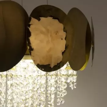 Люстра, 50Вт, 50x50x150 см, цвет золотой