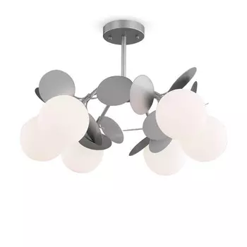 Люстра 60Вт, 6хE27, 37,5x55 см, серебро