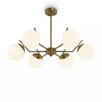 Люстра 60Вт, 6хE27, 43x68 см, латунь