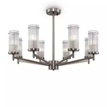 Люстра 60Вт, 8хE14, 50x76 см, никель