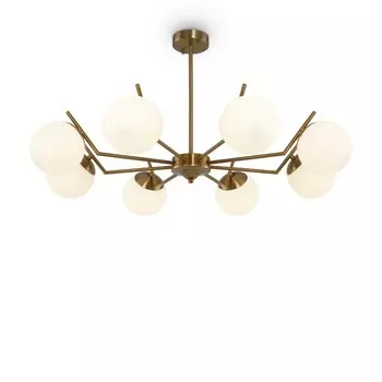 Люстра 60Вт, 8хE27, 43x84 см, латунь