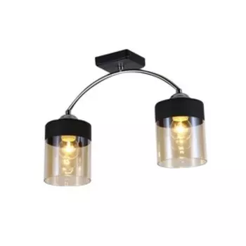 Люстра, 60Вт, E27, 36x36x24 см, цвет чёрный, хром