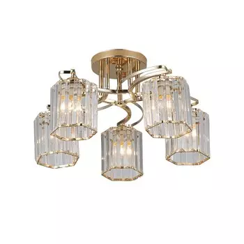 Люстра, 60Вт, E27, 47x47x26 см, цвет золотой