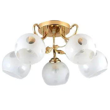 Люстра, 60Вт, E27, 52x52x22 см, цвет золотой