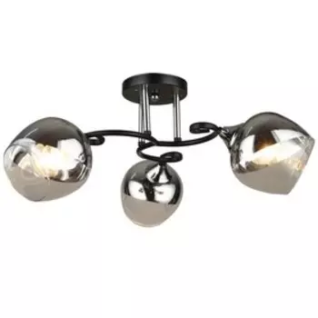 Люстра, 60Вт, E27, 54x54x23 см, цвет чёрный, хром