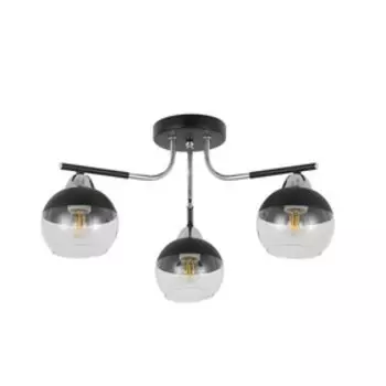 Люстра, 60Вт, E27, 55x55x25,5 см, цвет чёрный, хром