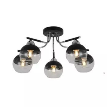 Люстра, 60Вт, E27, 55x55x25,5 см, цвет чёрный, хром