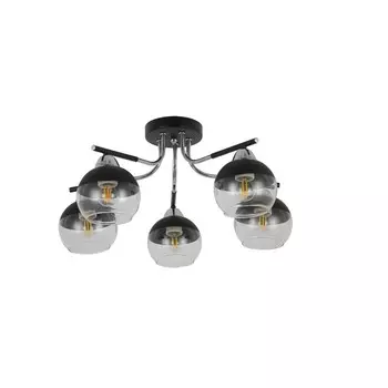 Люстра, 60Вт, E27, 55x55x25,5 см, цвет чёрный, хром