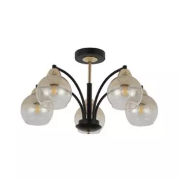 Люстра, 60Вт, E27, 55x55x33 см, цвет чёрный, золотой