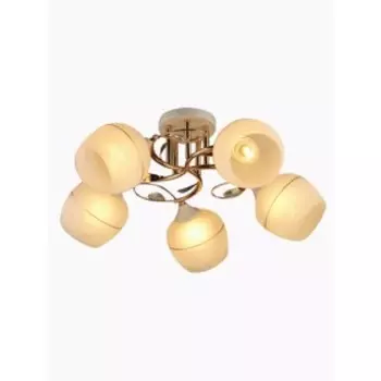 Люстра, 60Вт, E27, 56x56x23 см, цвет белый, золотой