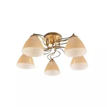 Люстра, 60Вт, E27, 56x56x23 см, цвет золотой, хром