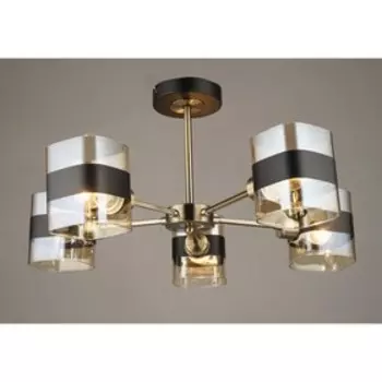 Люстра, 60Вт, E27, 57x57x28 см, цвет чёрный, золотой