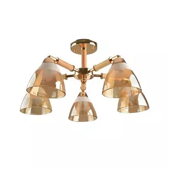 Люстра, 60Вт, E27, 58x58x27 см, цвет золотой