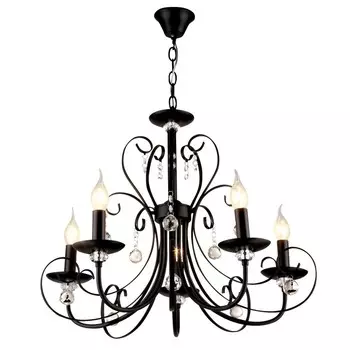 Люстра, 60Вт, E27, 58x58x68 см, цвет чёрный