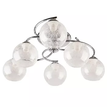 Люстра, 60Вт, E27, 60x60x18 см, цвет хром