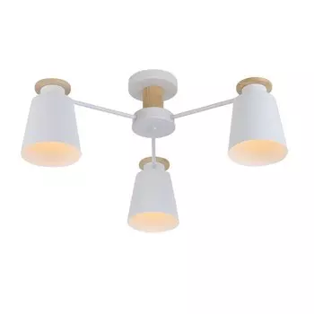 Люстра, 60Вт, E27, 65x65x26 см, цвет белый, дерево