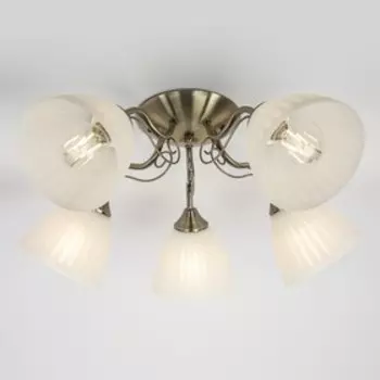 Люстра, 60Вт, E27, 66x66x25 см, цвет сатин