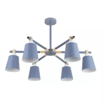 Люстра, 60Вт, E27, 80x80x51 см, цвет серый, дерево