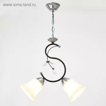Люстра 780/2 2х60Вт Е27 черный/хром 40х14х40 см