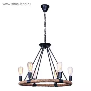 Люстра 8108/01 LM-6 "Paula" 6x40W E27 черный 63x63x58 см