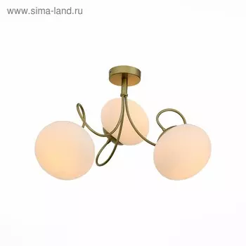 Светильник потолочный Evoluce. SL717.202.03. Acini. 3х40 Вт, E27, 55х55х37 см, цвет золото