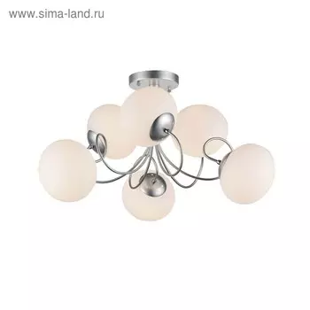 Светильник потолочный Evoluce. SL717.502.06. Acini. 6х40 Вт, E27, 65х65х37 см, цвет серебристый