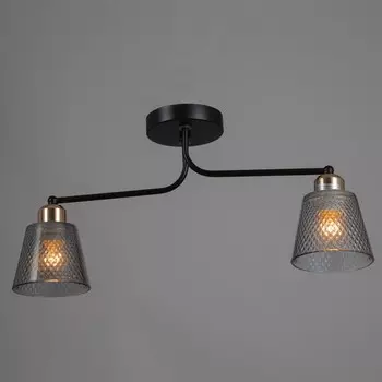 Люстра "Адель" 2х40Вт Е27 черный/золото 45х12х25см