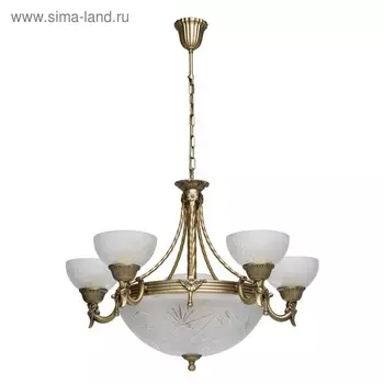 Люстра «Афродита» 5x60Вт+3x40Вт Е27+Е14 античная бронза