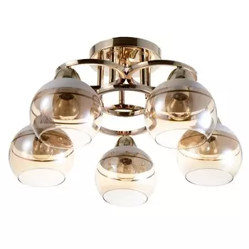 Светильник потолочный BayerLux «Айрис», 5хЕ27, 40 Вт, золото, 474723 см