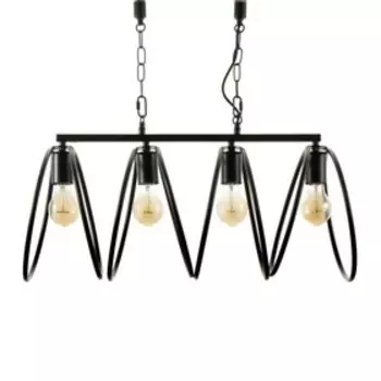 Люстра "Актиния" 4хЕ27 черный 80х30х20-100см