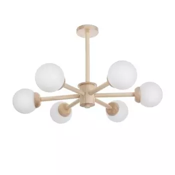 Люстра "Альберта" 6хЕ27 40Вт дерево 78х78х50см