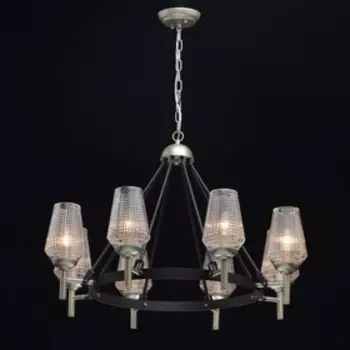 Люстра «Альгеро», 8x40Вт E14, цвет серебро, чёрный