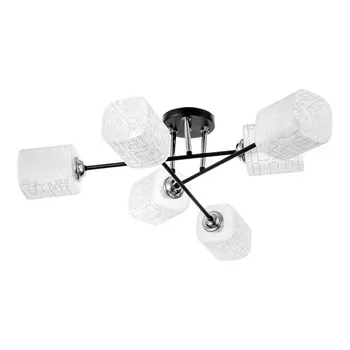 Люстра потолочная BayerLux «Аланди», 6хЕ27, 40 Вт, черно-хромовый, 626228 см