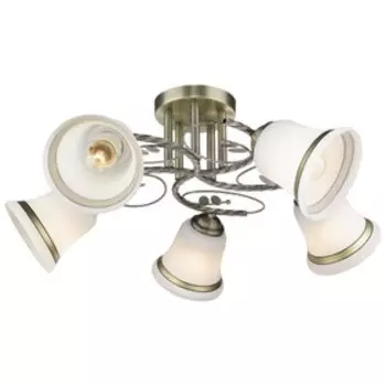 Люстра "Алессандра" 5x60Вт E27 бронза, белый 58x58x21см