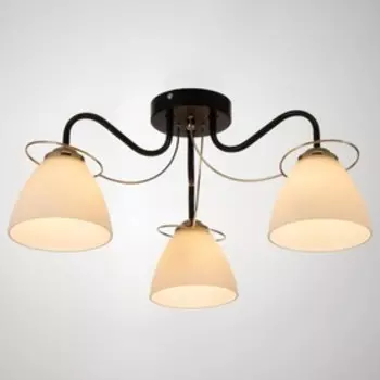 Люстра "Алисео" 3x60Вт E27 черный-золото 54х54х24 см BayerLux