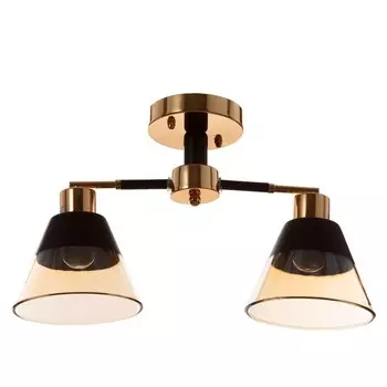 Люстра "Ализе" 2х60Вт Е27 черный/золото 45х16х24см