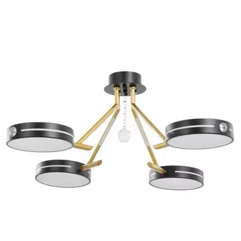 Люстра «Антеко» 4х LED 104 Вт 3000-6000К черно-золотой 656527 см BayerLux