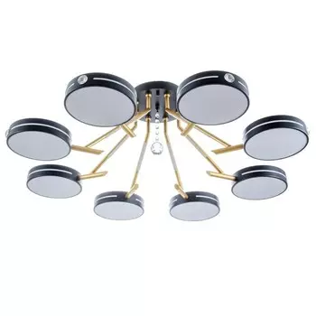 Люстра «Антеко» 8х LED 208 Вт 3000-6000К черно-золотой 909027 см BayerLux